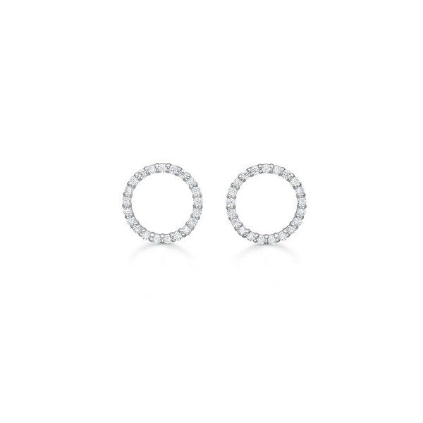 Diamond Halo ørestikker i 14 kt hvidguld med 0,26 ct diamanter fra Mads Z Gold Label.
